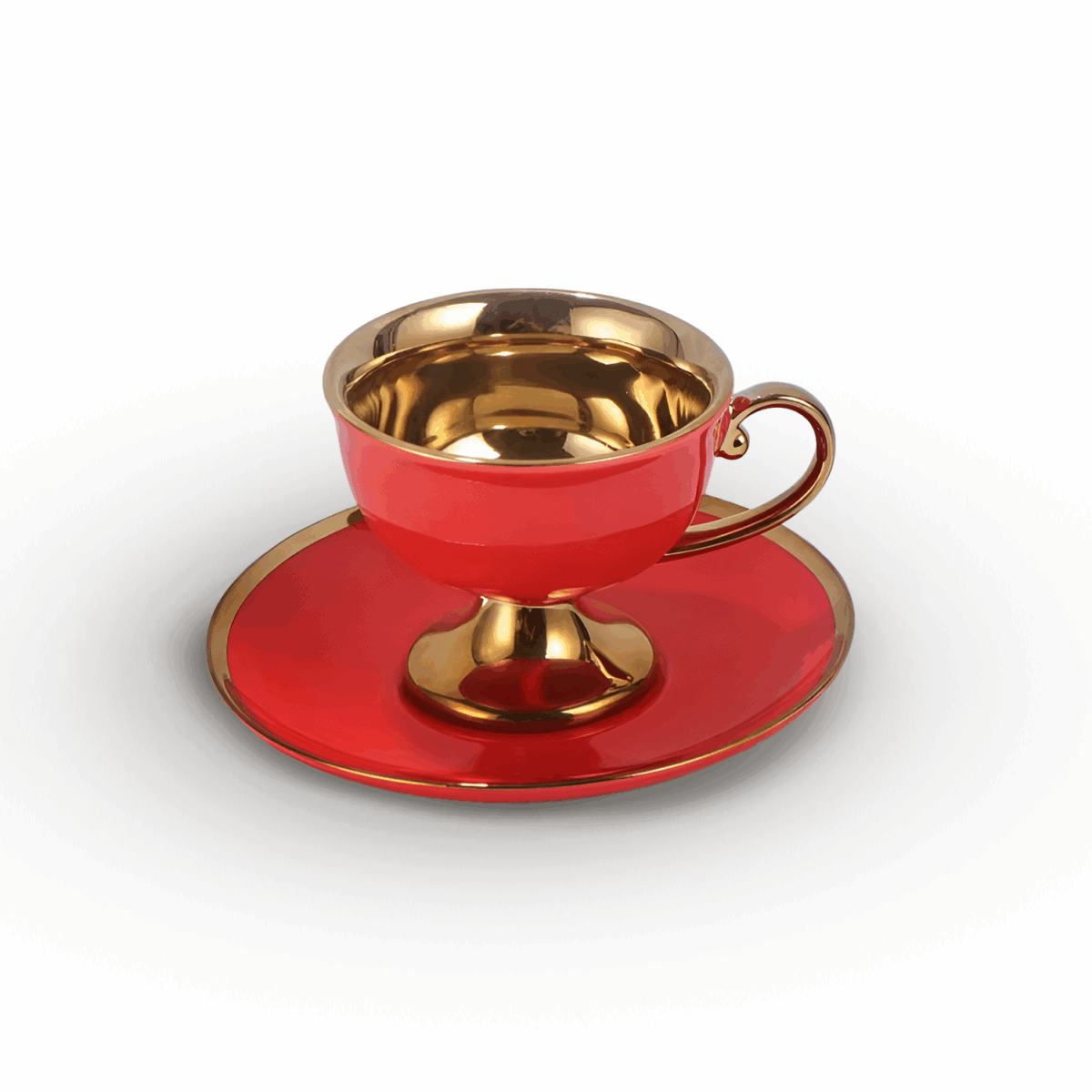 kanivar -5 / BAHA-WINE RED طقم فنجان بالطبق كود - Image 1