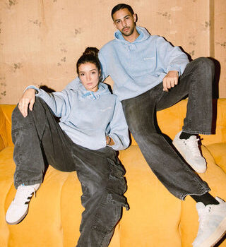 Baby Blue Acid Washed Hoodie