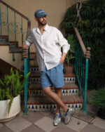Baby Blue Gabardine Shorts