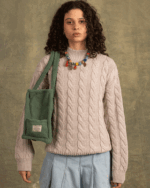 Beige Cable Knit Sweater - Image 3