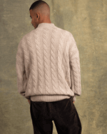 Beige Cable Knit Sweater - Image 4