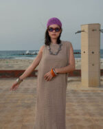Beige Crochet Fishnet Dress - Image 2