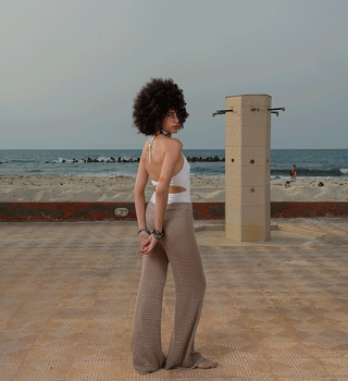 Beige Crochet Pants