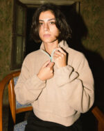 Beige Cropped Polar Sweater - Image 2