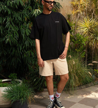 Beige Gabardine Shorts