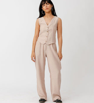 Beige Linen Pants
