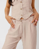 Beige Linen Pants - Image 2