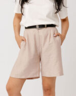 Beige Linen Shorts - Image 3