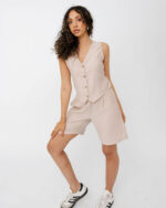 Beige Linen Vest - Image 3