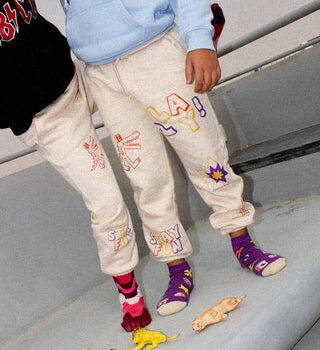 Beige Printed Kids Swants