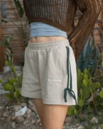 Beige Striped Bow Shorts - Image 3