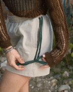 Beige Striped Bow Shorts - Image 4