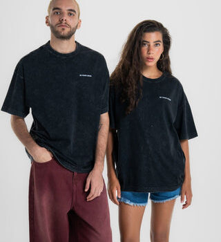 Black Acid Washed Oversized Tee