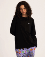 Black Basic Long Sleeve Tee - Image 2