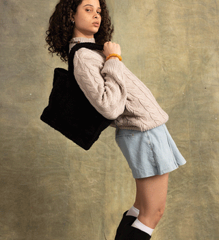 Black Boxy Tote Bag