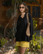Black Boyfriend Linen Shirt - Image 3