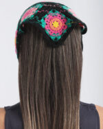 Black Crochet Flower Bandana - Image 4