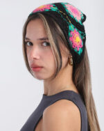 Black Crochet Flower Bandana - Image 2