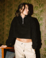 Black Cropped Polar Sweater - Image 4