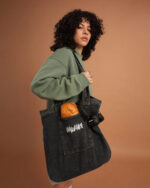 Black Denim Tote Bag - Image 2