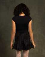 Black Half Sleeve Cropped Top - Image 2