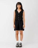 Black Linen Shorts - Image 2