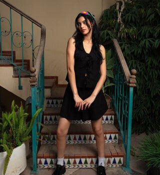 Black Linen Breeze Set