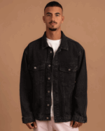 Black Oversized Denim Jacket - Image 4