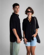 Black Oversized Short Sleeve Shirt