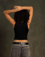 Black Sleeveless Cropped Top - Image 2