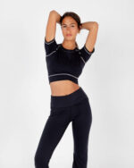 Black Stitched Cropped T-shirts - Image 2