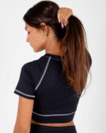 Black Stitched Cropped T-shirts - Image 3