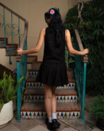 Black Tied Up Linen Vest - Image 4