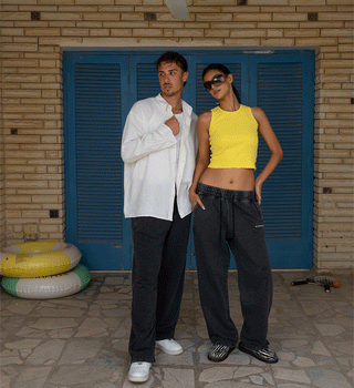 Black Washed Wide Leg Swants