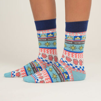 Blue Festive Neck Socks