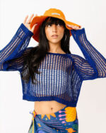 Blue Fishnet Top - Image 2