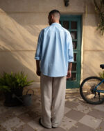 Blue Oversized Oxford Shirt - Image 3