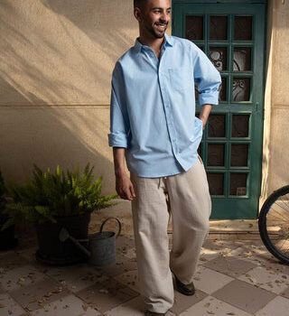 Blue Oversized Oxford Shirt