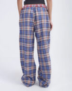 Blue Pink Multicolor Plaid Boxer Pants - Image 2