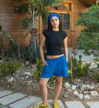 Blue Striped Bow Shorts