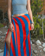 Blue Stripes Maxi Flowy Wrap - Image 2