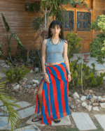 Blue Stripes Maxi Flowy Wrap
