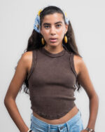 Blue Sunflower Crochet Bandana - Image 4