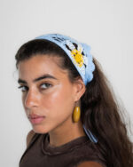 Blue Sunflower Crochet Bandana - Image 2