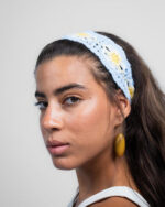 Blue Sunflower Mini Crochet Bandana