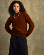 Brick Red Cable Knit Sweater - Image 4