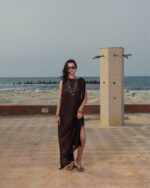 Brown Crochet Fishnet Dress