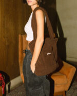 Brown Fleece Tote Bag - Image 3