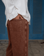 Brown Washed Wide Leg Swants - Image 4