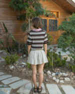 Brown & White Oversized Striped Polo - Image 3
